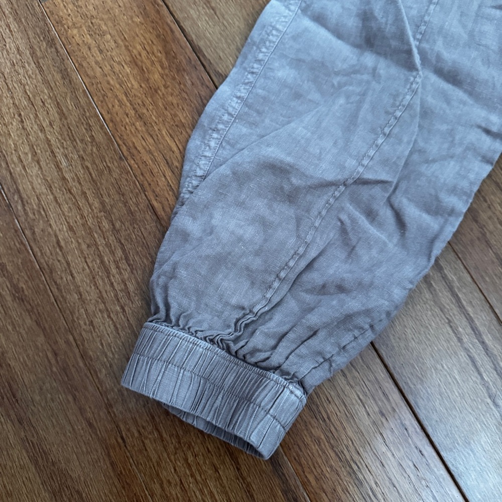 42. Women’s Casual Drawstring Linen Jogger Pants - Tan/Light mauve - Picture 7 of 7